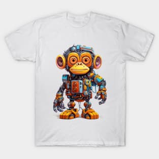 Cartoon monkey robots. T-Shirt, Sticker. T-Shirt